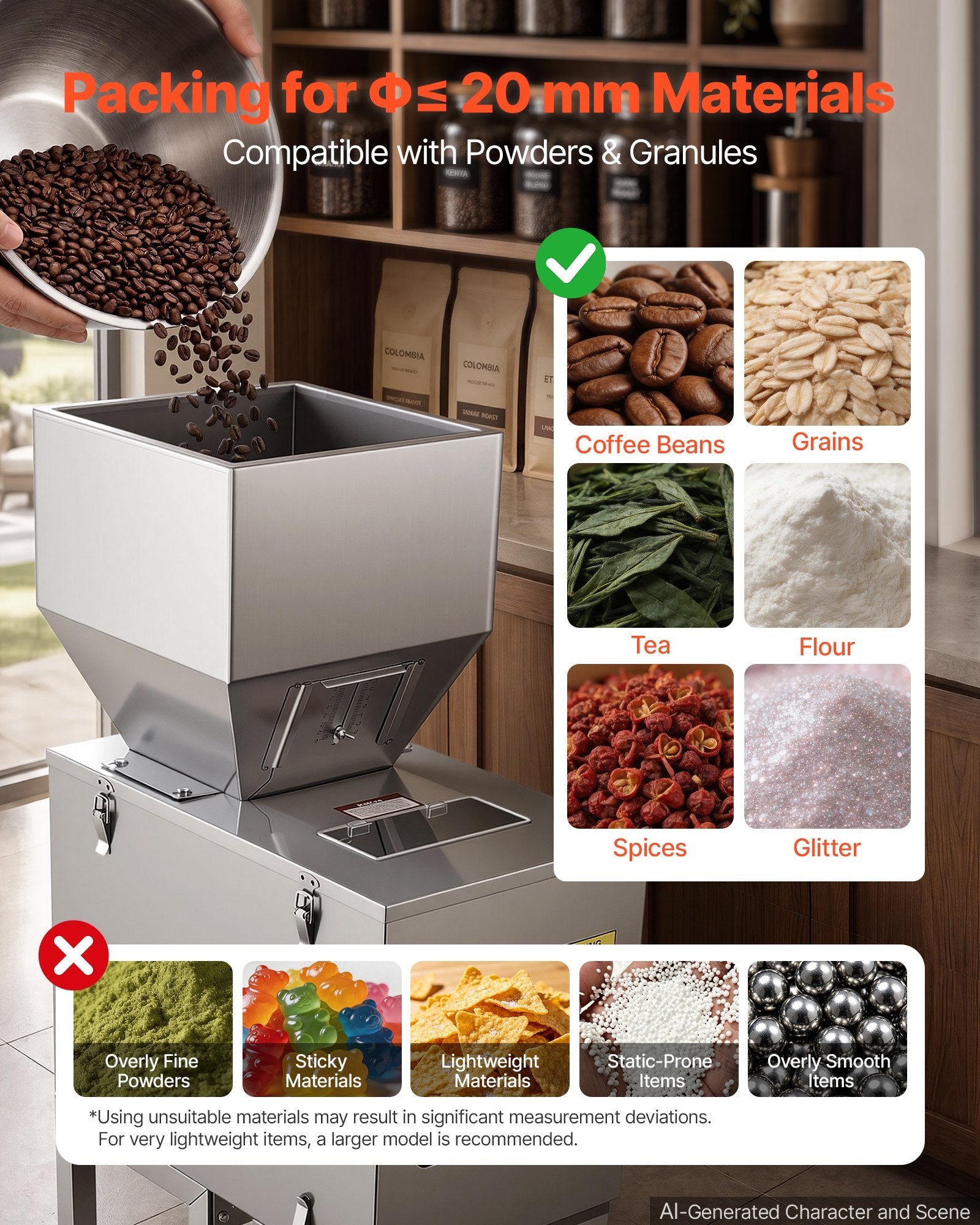 VEVOR Powder Filling Machine, Floor-Standing
