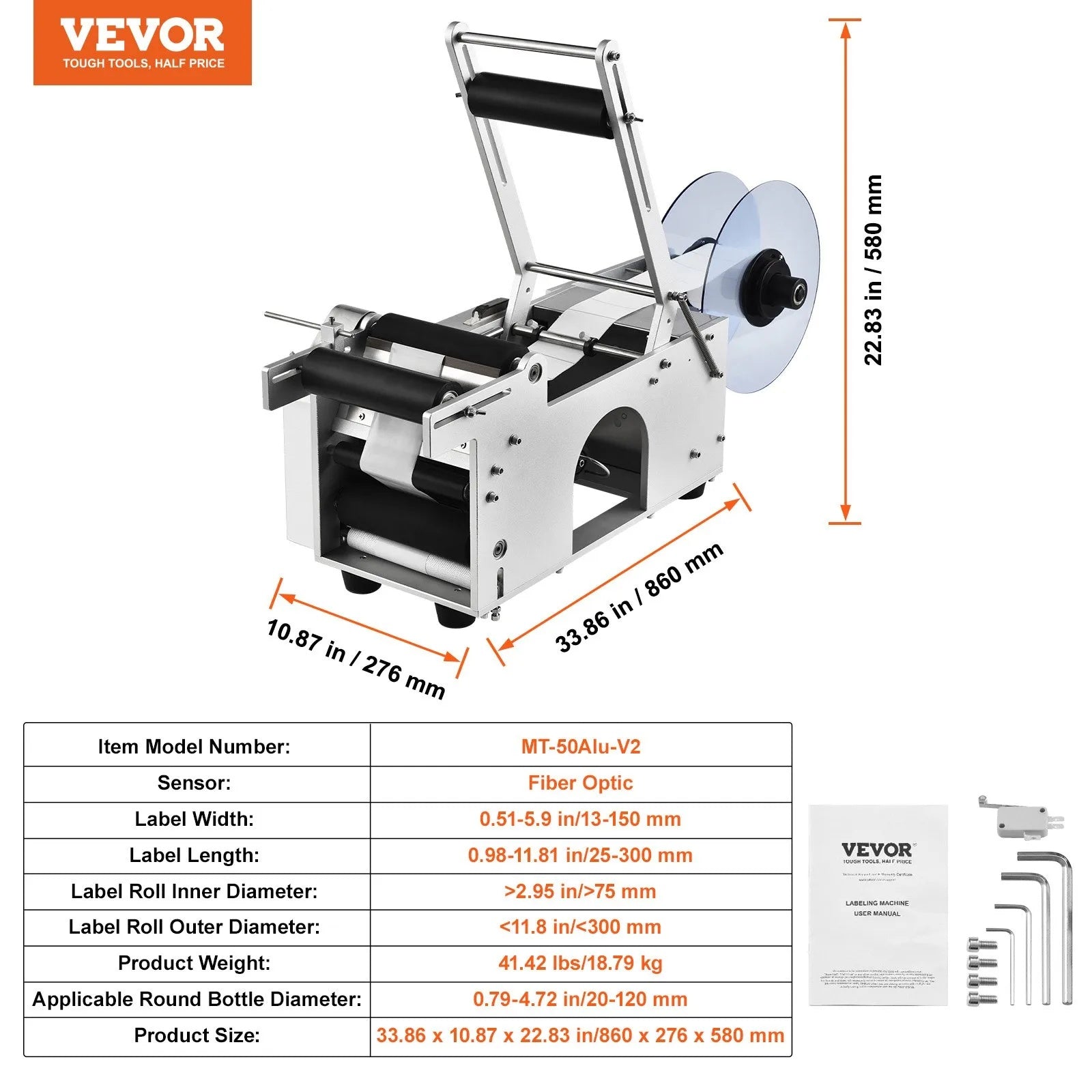 VEVOR Semi-Automatic Round Label Applicator
