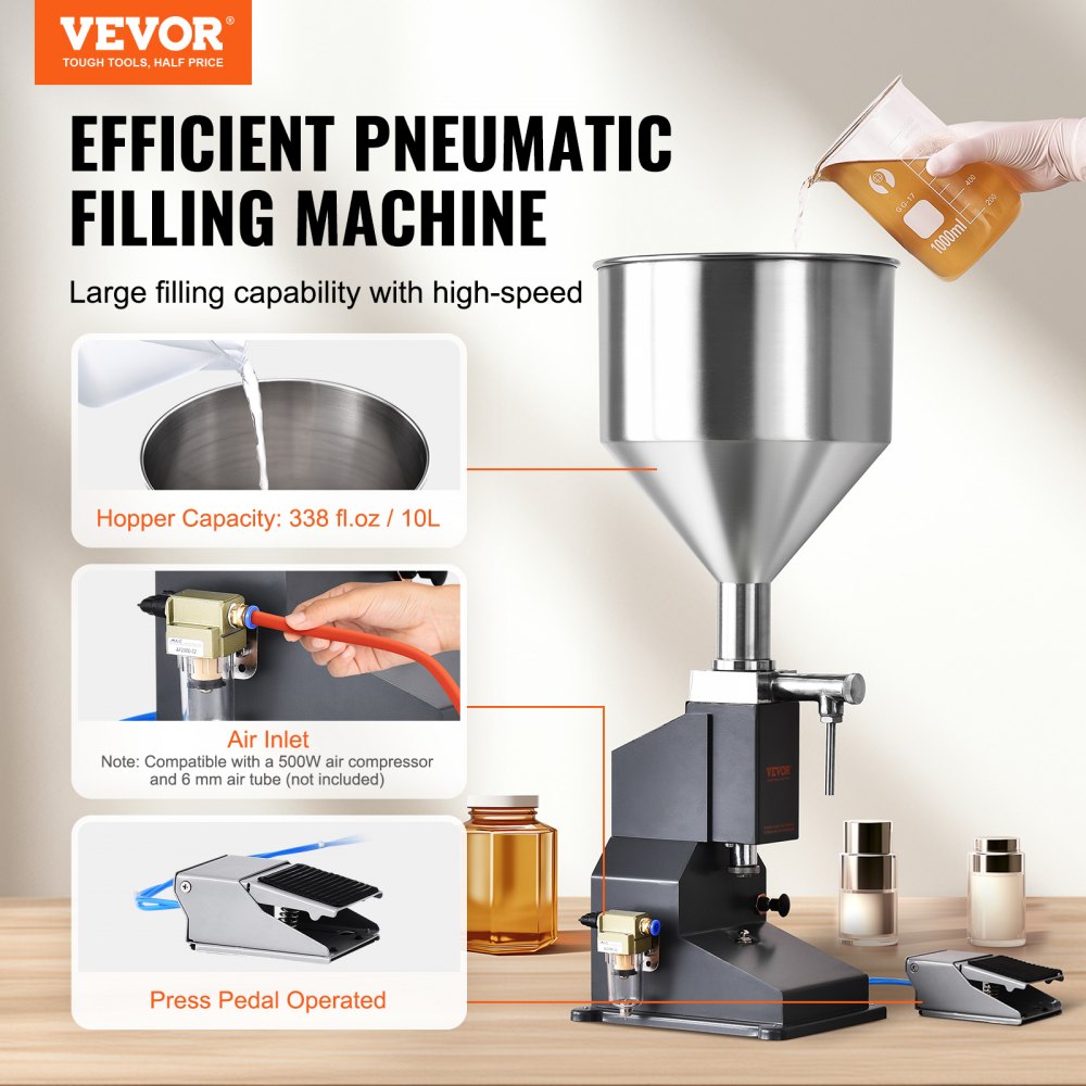 VEVOR Pneumatic Liquid / Paste Filling Machine 5-50ml