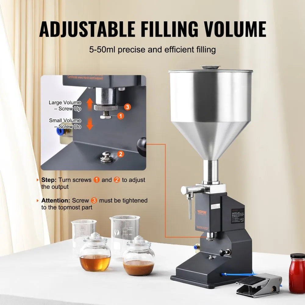 VEVOR Pneumatic Liquid / Paste Filling Machine 5-50ml